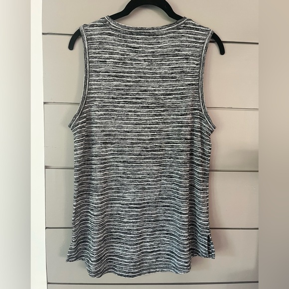 Athleta Breezy Tank Black/Gray/White stripes size M EUC‎ - Picture 3 of 9